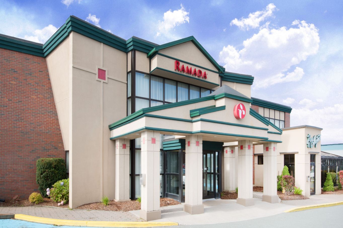Exterior entrance of Ramada by Wyndham St. John’s at 102 Kenmount Road.